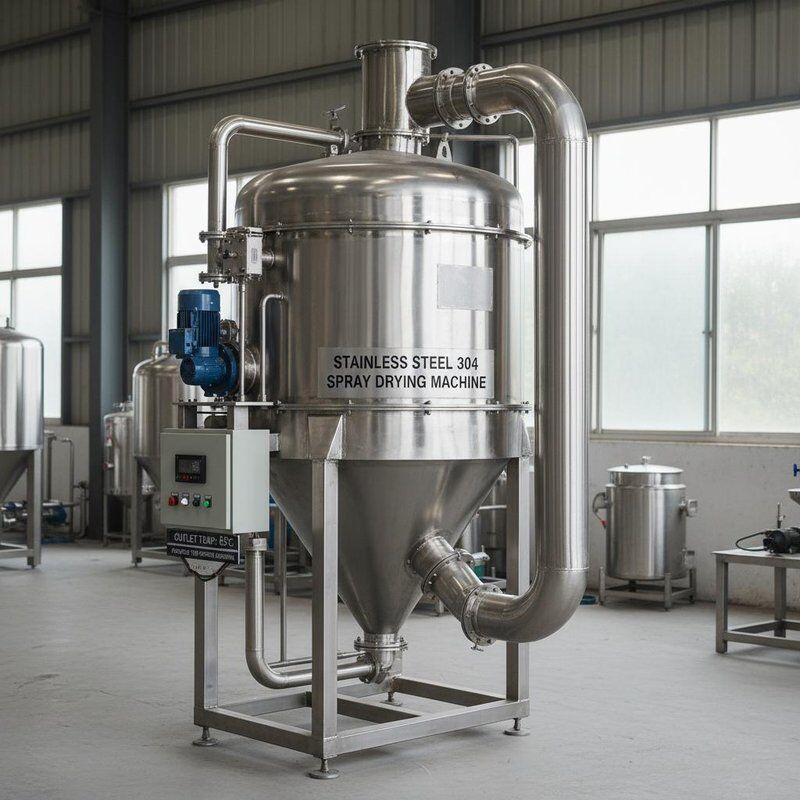 Roestvrij staal304 Sproeideermachine Maximale sproeidameter 4700mm Afvoertemperatuur 80 tot 90 graden Geschikt voor vochtverwijdering